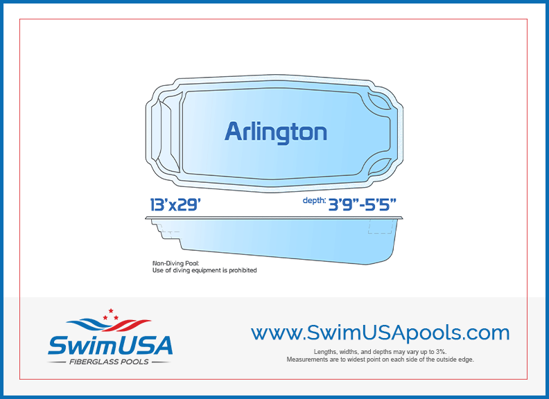 arlington medium inground classic fiberglass swimming pool