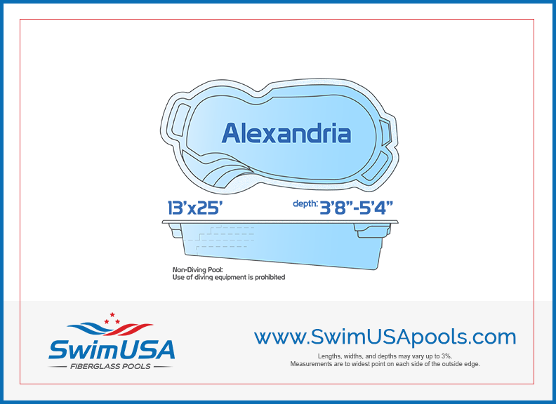 alexandria small free form fiberglass swimming pool