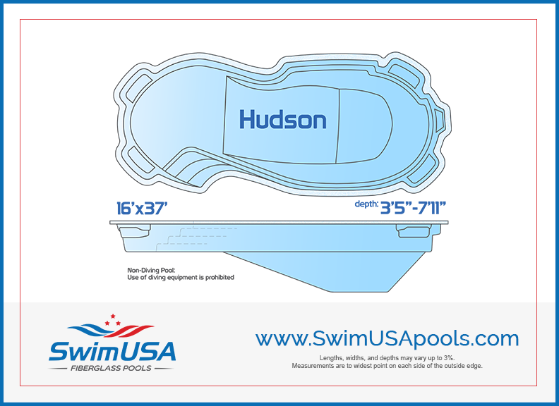 hudson large free form fiberglass swimming pool