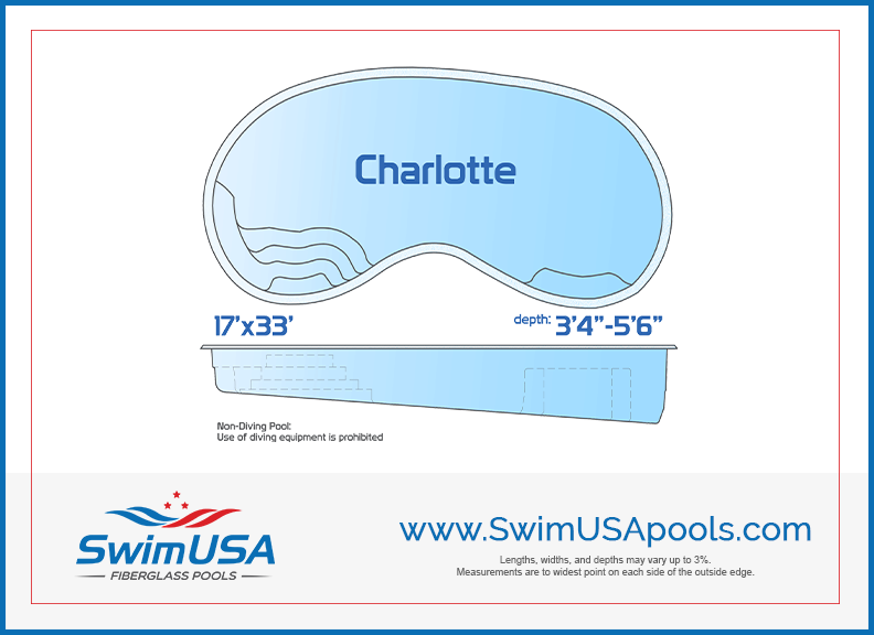 charlotte large kidney fiberglass swimming pool