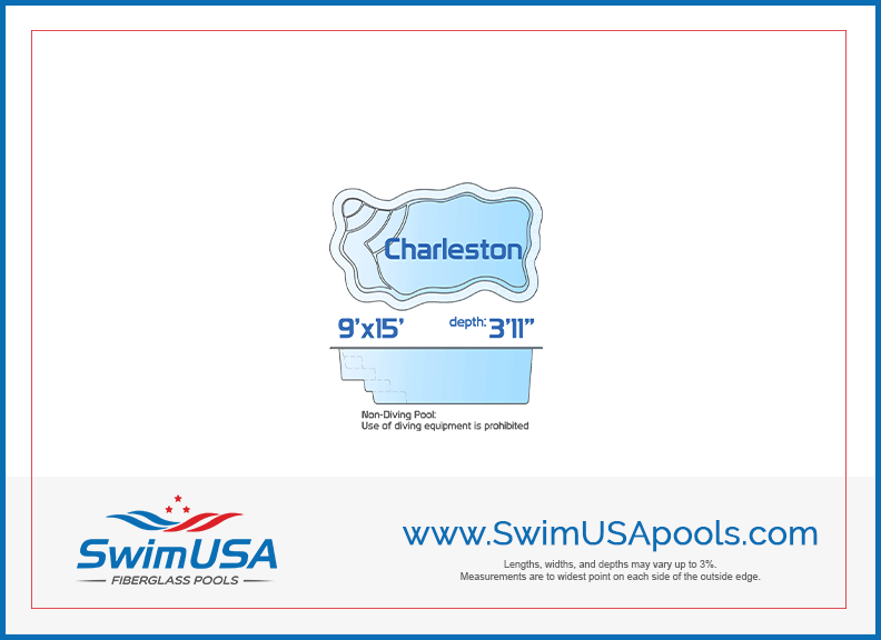charleston small natural fiberglass swimming pool