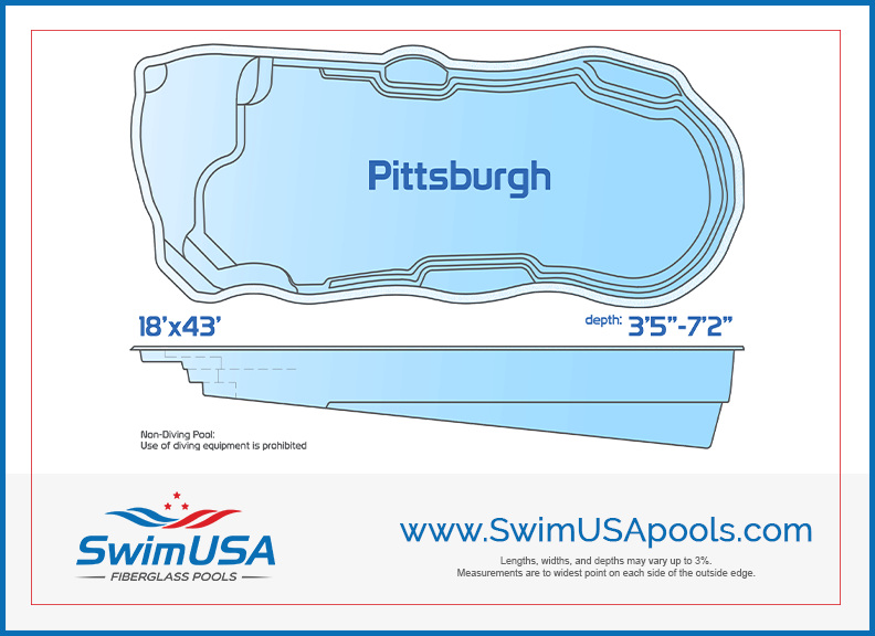 pittsburgh jumbo natural fiberglass swimming pool