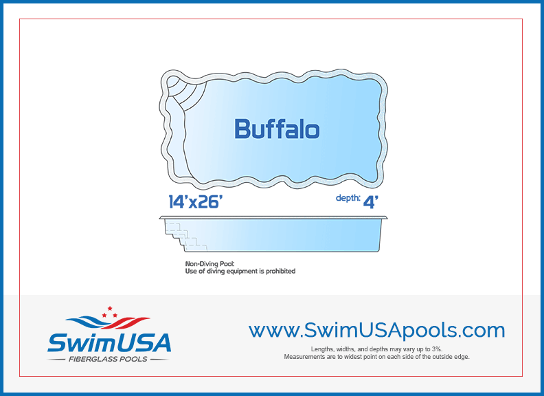 buffalo natural medium fiberglass swimming pool