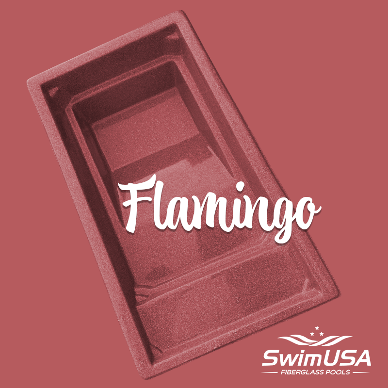 flamingo pink red fiberglass pool color