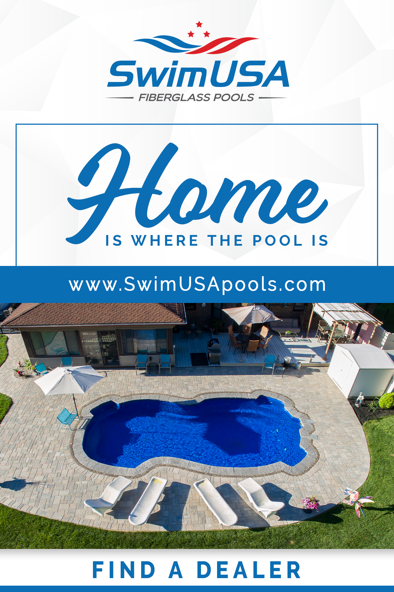 SwimUSA inground fiberglass pools home is where the pool is